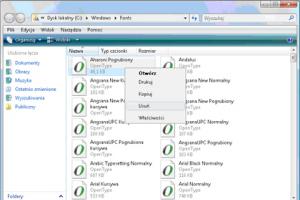 Usuwanie niepotrzebnych czcionek w Windows Vista