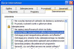 Automatyczne czyszczenie folderu plików tymczasowych przy zamykaniu Internet Explorera