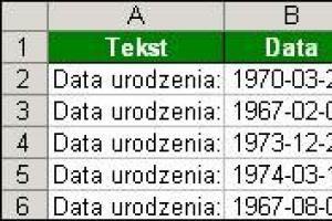 Wartości o różnych formatach w jednej komórce