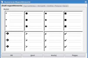 Automatyczna numeracja w OpenOffice Writer