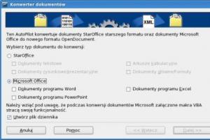 Konwersja dokumentów w OpenOffice