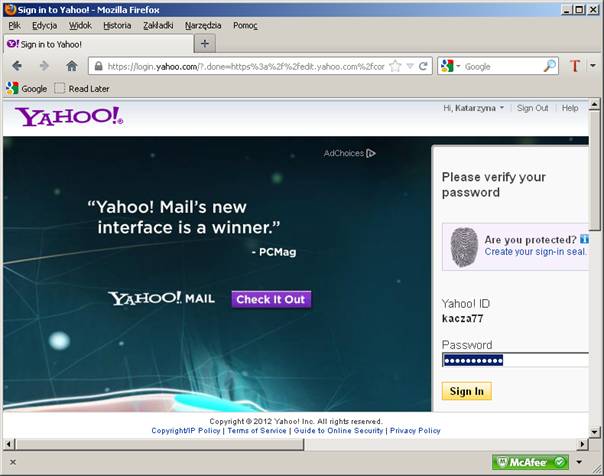 Darmowe strony internetowe Yahoo